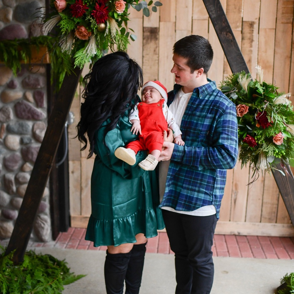 JODIFL Emerald Ruffle Neck Blouse Dress